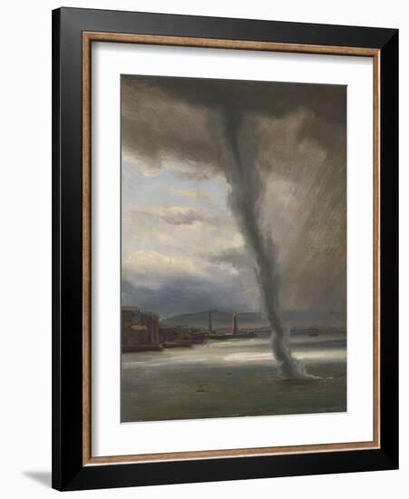 A Waterspout on the Bay of Naples, 1833 (Oil on Paper)-Thomas Fearnley-Framed Giclee Print