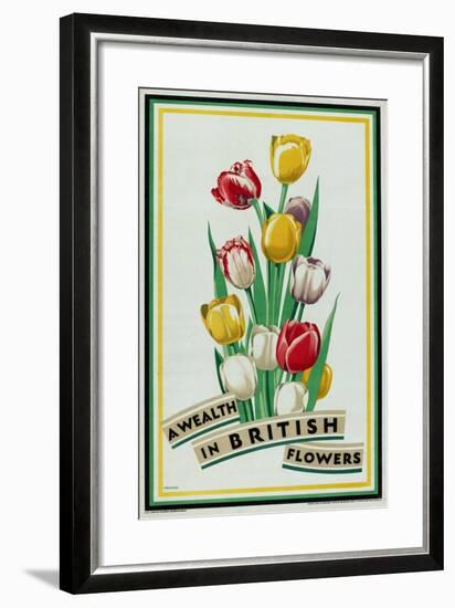 A Wealth in British Flowers, from the Series 'British Bulbs for Home Gardens'-Fawkes-Framed Giclee Print