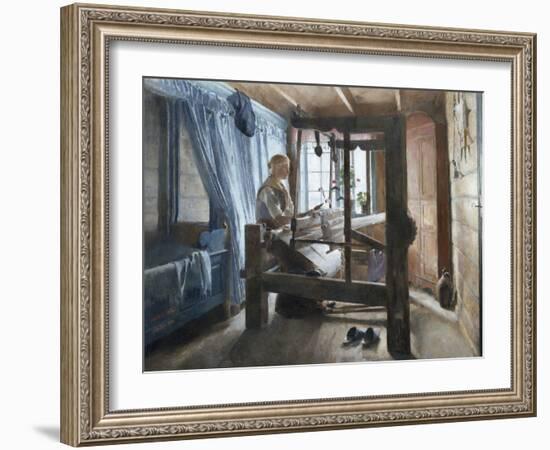 A weaving house, 1884-Harriet Backer-Framed Giclee Print