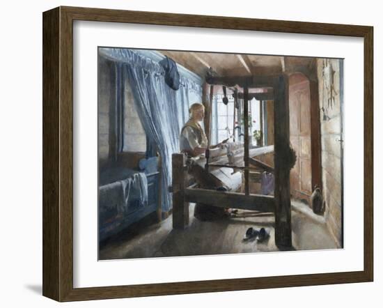 A weaving house, 1884-Harriet Backer-Framed Giclee Print