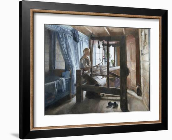 A weaving house, 1884-Harriet Backer-Framed Giclee Print