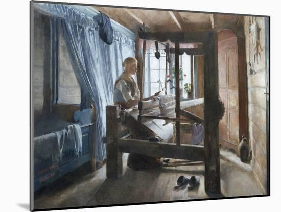 A weaving house, 1884-Harriet Backer-Mounted Giclee Print