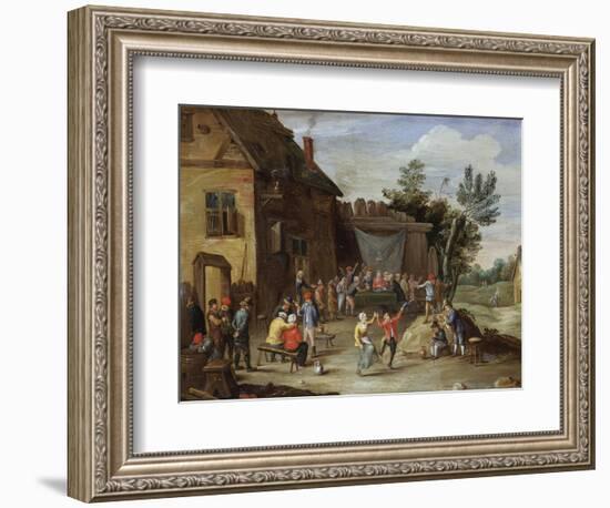 A Wedding Feast in the Courtyard of a Village Inn-Jan van Kessel-Framed Giclee Print