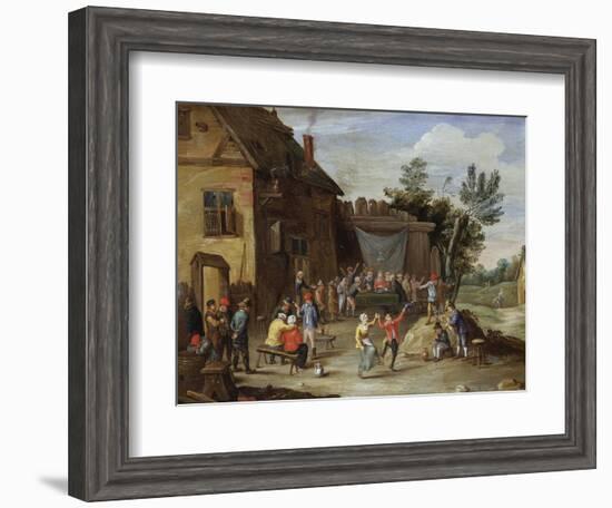 A Wedding Feast in the Courtyard of a Village Inn-Jan van Kessel-Framed Giclee Print