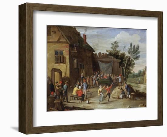 A Wedding Feast in the Courtyard of a Village Inn-Jan van Kessel-Framed Giclee Print