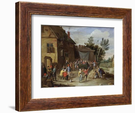 A Wedding Feast in the Courtyard of a Village Inn-Jan van Kessel-Framed Giclee Print