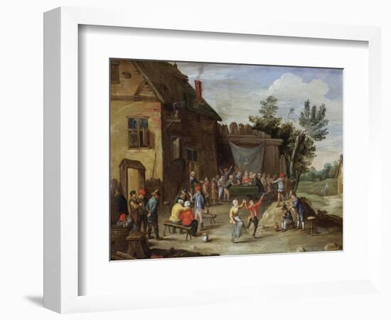 A Wedding Feast in the Courtyard of a Village Inn-Jan van Kessel-Framed Giclee Print