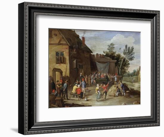 A Wedding Feast in the Courtyard of a Village Inn-Jan van Kessel-Framed Giclee Print