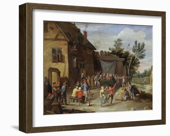 A Wedding Feast in the Courtyard of a Village Inn-Jan van Kessel-Framed Giclee Print