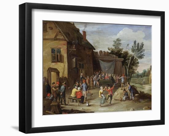 A Wedding Feast in the Courtyard of a Village Inn-Jan van Kessel-Framed Giclee Print