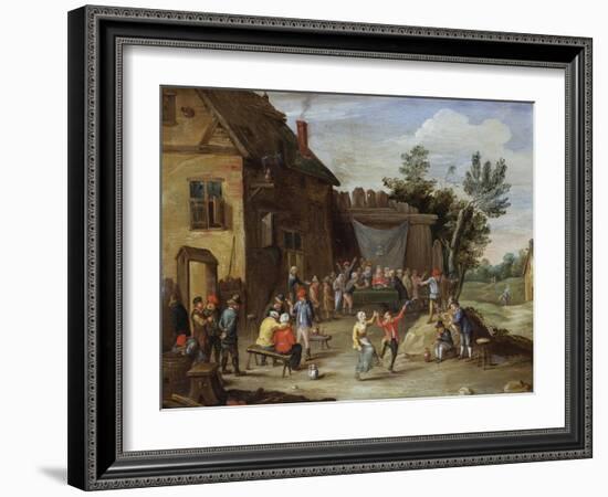 A Wedding Feast in the Courtyard of a Village Inn-Jan van Kessel-Framed Giclee Print