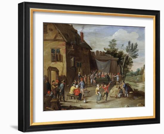 A Wedding Feast in the Courtyard of a Village Inn-Jan van Kessel-Framed Giclee Print