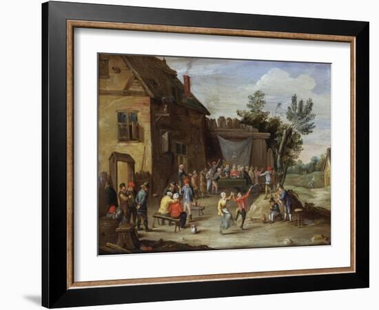 A Wedding Feast in the Courtyard of a Village Inn-Jan van Kessel the Elder-Framed Giclee Print