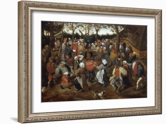 A Wedding Feast with Peasants Dancing-Pieter Bruegel the Elder-Framed Giclee Print