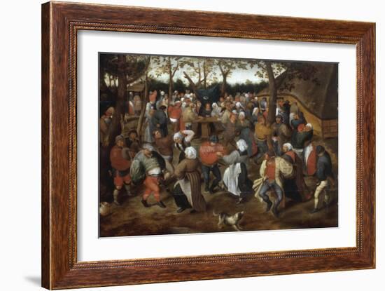 A Wedding Feast with Peasants Dancing-Pieter Bruegel the Elder-Framed Giclee Print