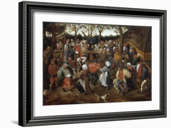 A Wedding Feast with Peasants Dancing-Pieter Bruegel the Elder-Framed Giclee Print