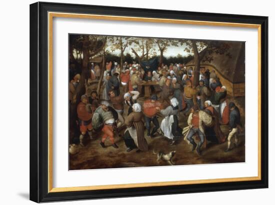 A Wedding Feast with Peasants Dancing-Pieter Bruegel the Elder-Framed Giclee Print