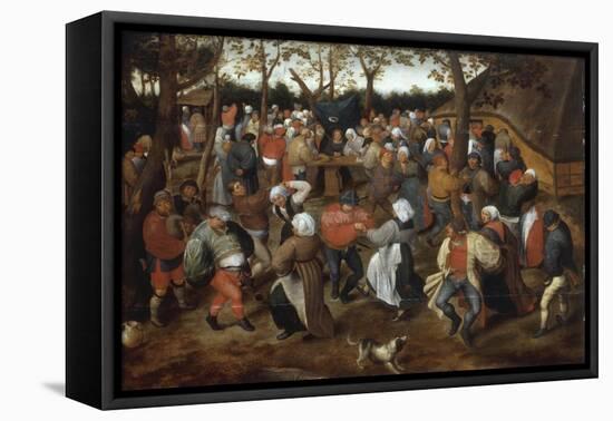 A Wedding Feast with Peasants Dancing-Pieter Bruegel the Elder-Framed Premier Image Canvas