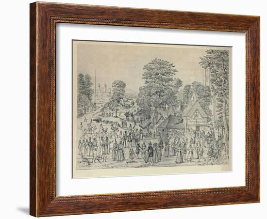 'A Wedding Festivity in Bermondsey, 1590', (1920)-Joris Hoefnagel-Framed Giclee Print