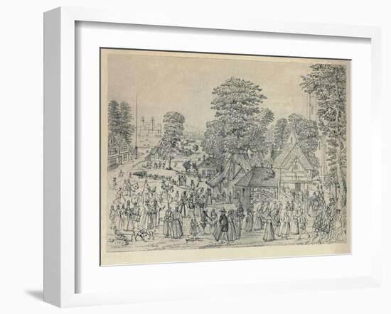 'A Wedding Festivity in Bermondsey, 1590', (1920)-Joris Hoefnagel-Framed Giclee Print