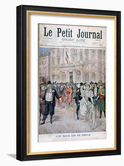 A Wedding on a Bicycle, France, 1897-Henri Meyer-Framed Giclee Print