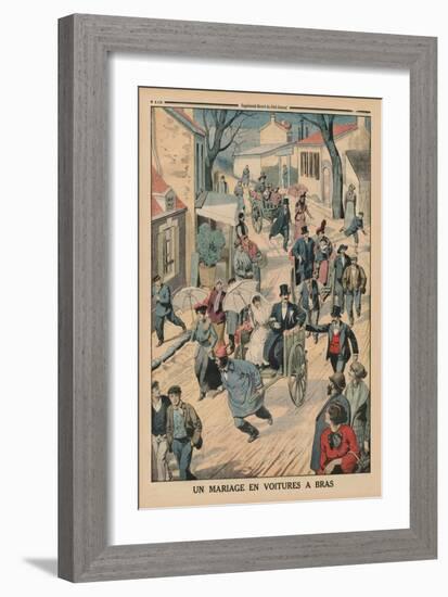 A Wedding on Handcarts, Back Cover Illustration from 'Le Petit Journal', Supplement Illustre, 5th…-French School-Framed Giclee Print