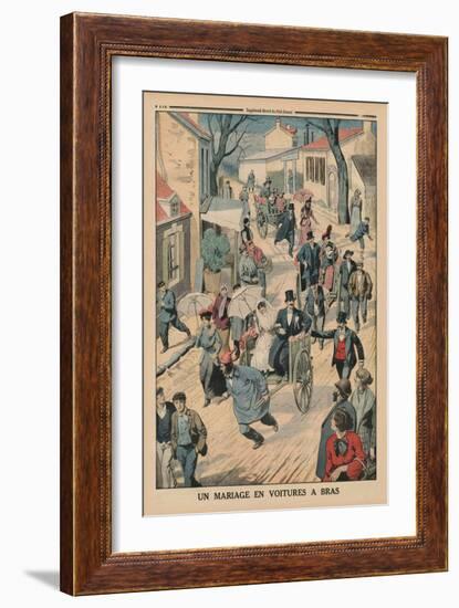 A Wedding on Handcarts, Back Cover Illustration from 'Le Petit Journal', Supplement Illustre, 5th…-French School-Framed Giclee Print