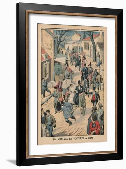 A Wedding on Handcarts, Back Cover Illustration from 'Le Petit Journal', Supplement Illustre, 5th…-French School-Framed Giclee Print