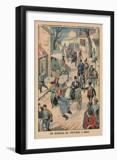 A Wedding on Handcarts, Back Cover Illustration from 'Le Petit Journal', Supplement Illustre, 5th…-French School-Framed Giclee Print