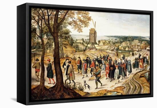 A Wedding Procession-Pieter Brueghel the Younger-Framed Premier Image Canvas