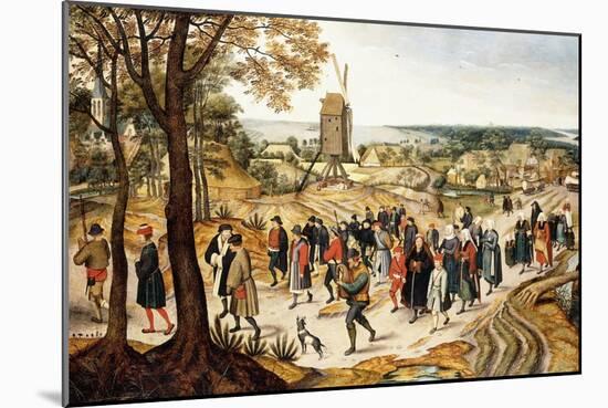 A Wedding Procession-Pieter Brueghel the Younger-Mounted Giclee Print