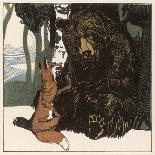 Scene from the Story Showing a Fox in Conversation with the Bear-A Weisgerber-Framed Premier Image Canvas