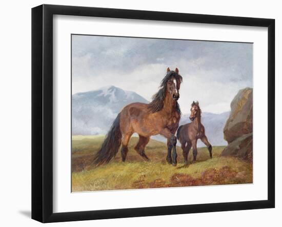 A Welsh Mountain Mare and Foal, 1854-John Frederick Herring I-Framed Giclee Print