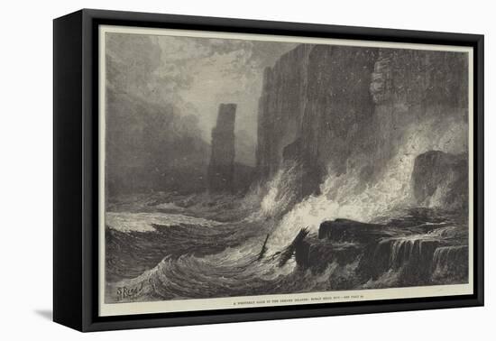 A Westerly Gale in the Orkney Islands, Roray Head, Hoy-Samuel Read-Framed Premier Image Canvas