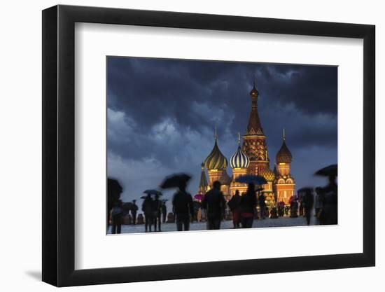 A Wet Evening in Red Square.-Jon Hicks-Framed Photographic Print