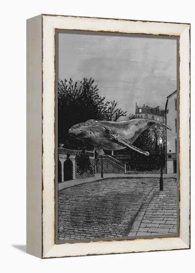 A Whale in Paris, 2020 (Graphite)-Florent Bodart-Framed Premier Image Canvas