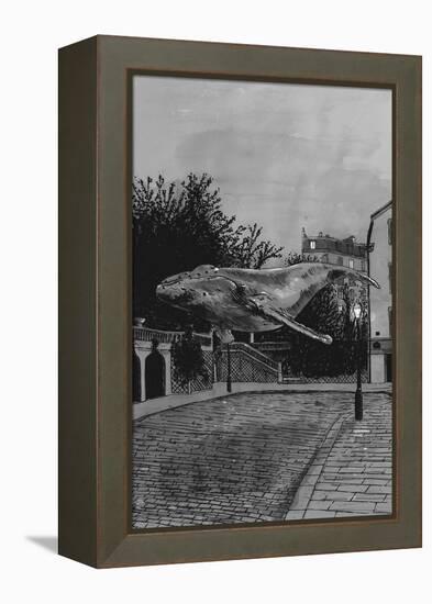 A Whale in Paris, 2020 (Graphite)-Florent Bodart-Framed Premier Image Canvas