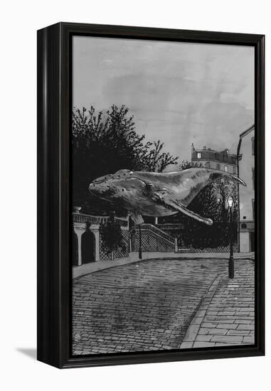 A Whale in Paris, 2020 (Graphite)-Florent Bodart-Framed Premier Image Canvas