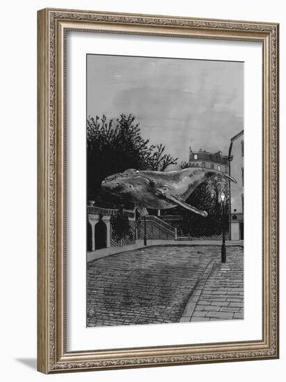 A Whale in Paris, 2020 (Graphite)-Florent Bodart-Framed Giclee Print