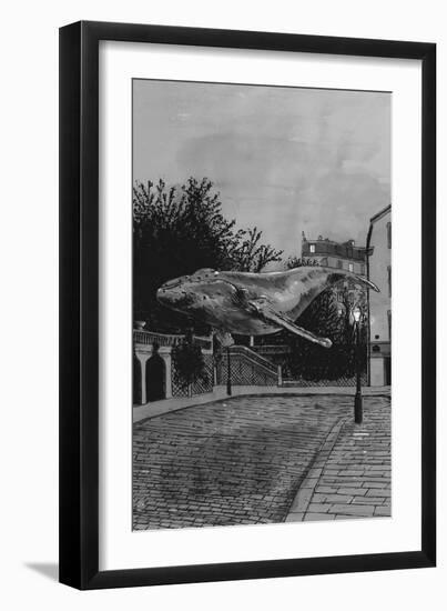 A Whale in Paris, 2020 (Graphite)-Florent Bodart-Framed Giclee Print