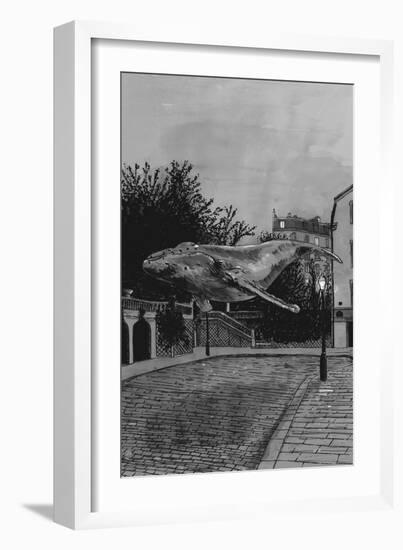 A Whale in Paris, 2020 (Graphite)-Florent Bodart-Framed Giclee Print