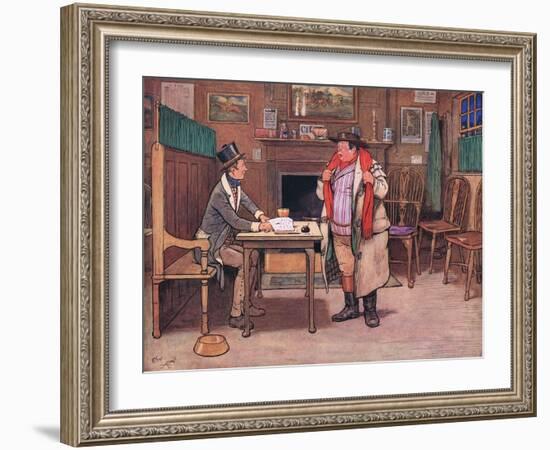 "A What!" Asked Mr Weller, Apparently Horror Stricken by the Words "A Valentine" Replied Sam-Cecil Aldin-Framed Giclee Print