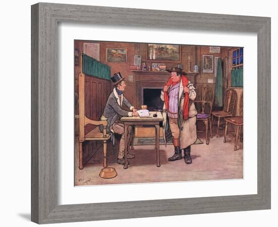 "A What!" Asked Mr Weller, Apparently Horror Stricken by the Words "A Valentine" Replied Sam-Cecil Aldin-Framed Giclee Print