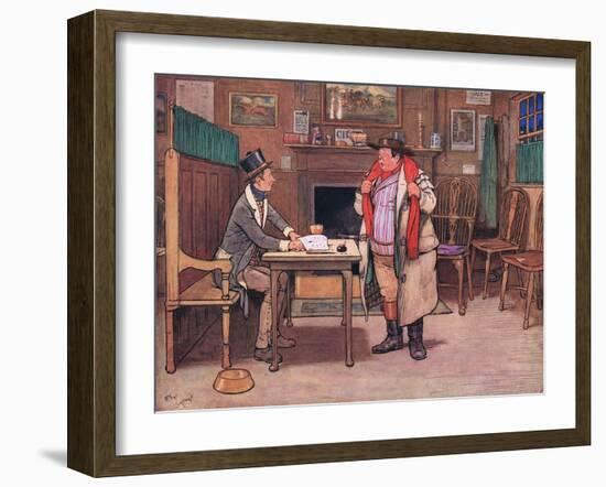 "A What!" Asked Mr Weller, Apparently Horror Stricken by the Words "A Valentine" Replied Sam-Cecil Aldin-Framed Giclee Print