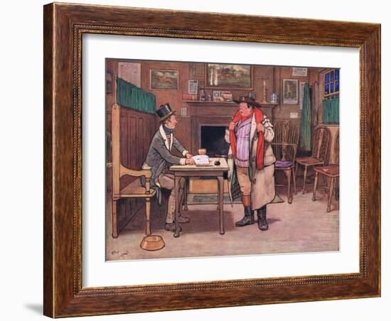 "A What!" Asked Mr Weller, Apparently Horror Stricken by the Words "A Valentine" Replied Sam-Cecil Aldin-Framed Giclee Print
