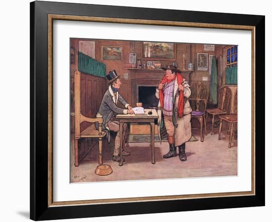 "A What!" Asked Mr Weller, Apparently Horror Stricken by the Words "A Valentine" Replied Sam-Cecil Aldin-Framed Giclee Print