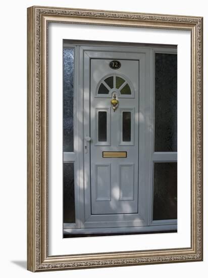 A White Front Door of a Residential House-Natalie Tepper-Framed Photo