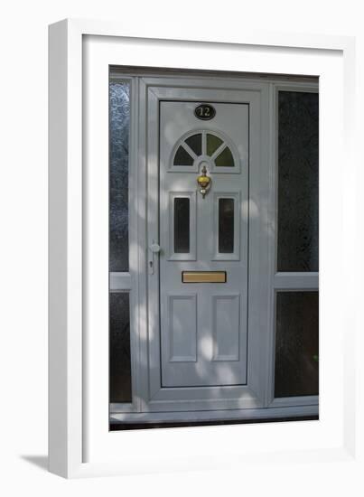 A White Front Door of a Residential House-Natalie Tepper-Framed Photo