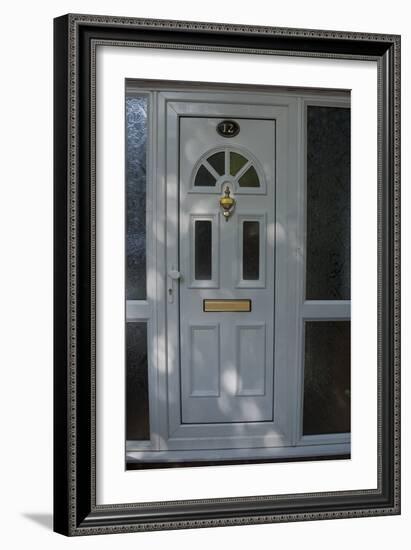 A White Front Door of a Residential House-Natalie Tepper-Framed Photo