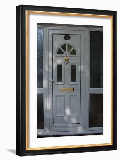 A White Front Door of a Residential House-Natalie Tepper-Framed Photo